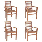 vidaXL Sedie impilabili da pranzo con cuscini azzurri - Legno massello di teak - Perfette per giardino, patio e sala da pranzo