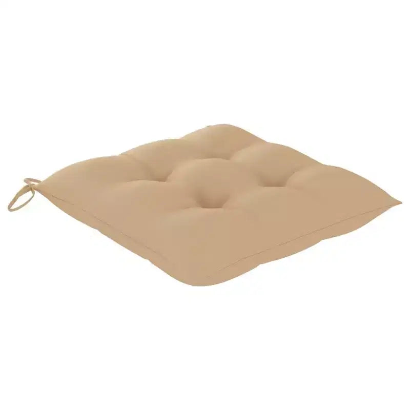vidaXL Sedie da Giardino Pieghevoli in Legno Massello di Teak, con Cuscini Beige, Set da 4