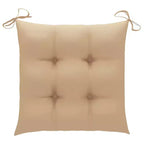 vidaXL Sedie da Giardino Pieghevoli in Legno Massello di Teak, con Cuscini Beige, Set da 4