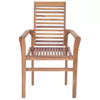 vidaXL Sedie da pranzo da giardino 2 pz con cuscini color tortora - Sedie impilabili a doghe in legno massello di teak per giardino/interni