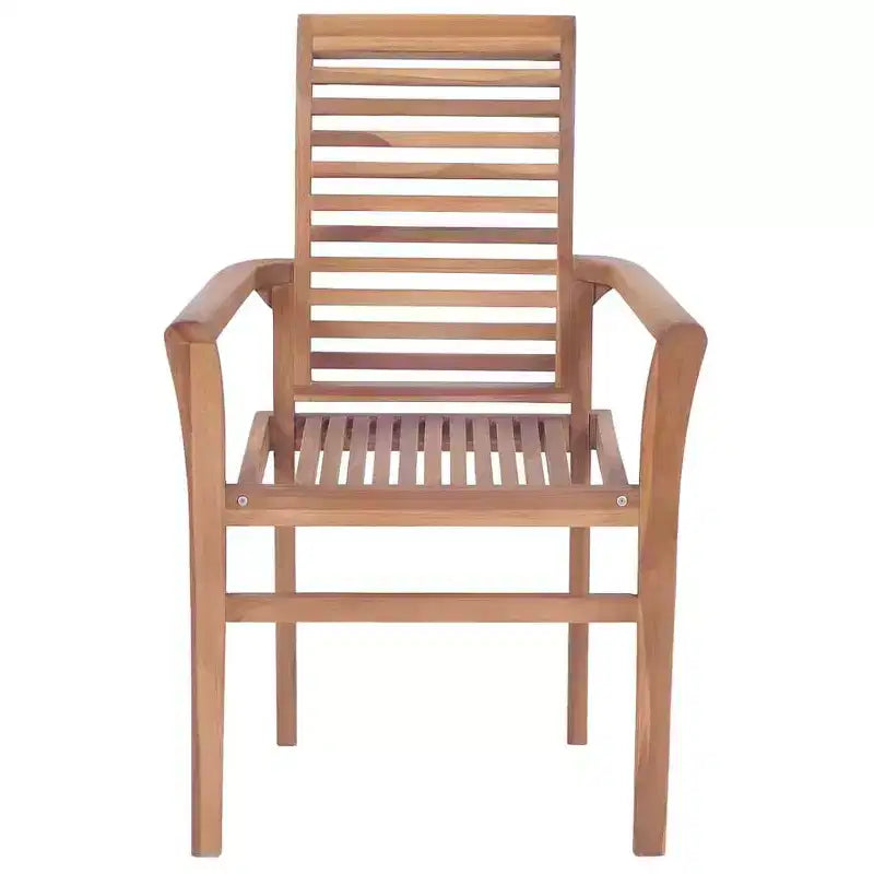 vidaXL Sedie da pranzo da giardino 2 pz con cuscini color tortora - Sedie impilabili a doghe in legno massello di teak per giardino/interni