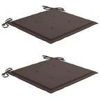 vidaXL Sedie da pranzo da giardino 2 pz con cuscini color tortora - Sedie impilabili a doghe in legno massello di teak per giardino/interni