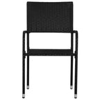 vidaXL Sedie da Giardino Impilabili 4 pz Nere in Rattan PE e Acciaio Standard - Nero 4