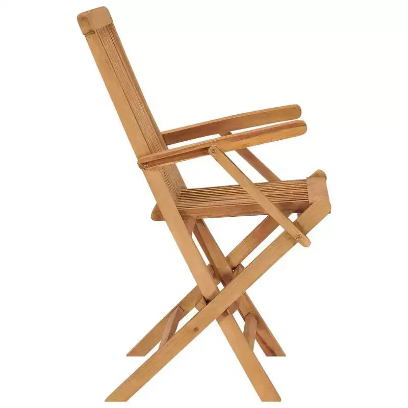 vidaXL 4 sedie da giardino pieghevoli in legno massello di teak con cuscini beige – Sedie da esterno per giardino, terrazzo o patio