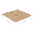 vidaXL 4 sedie da giardino pieghevoli in legno massello di teak con cuscini beige – Sedie da esterno per giardino, terrazzo o patio