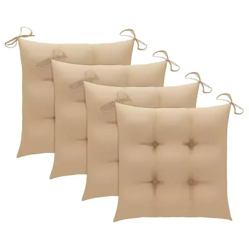 vidaXL 4 sedie da giardino pieghevoli in legno massello di teak con cuscini beige – Sedie da esterno per giardino, terrazzo o patio
