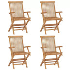 vidaXL 4 sedie da giardino pieghevoli in legno massello di teak con cuscini beige – Sedie da esterno per giardino, terrazzo o patio
