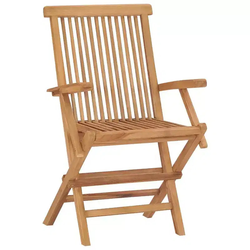 vidaXL 4 sedie da giardino pieghevoli in legno massello di teak con cuscini beige – Sedie da esterno per giardino, terrazzo o patio
