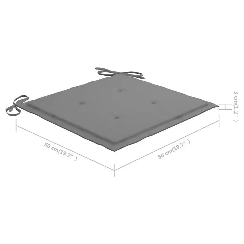 vidaXL Sedie da giardino per esterno, set da 4, con cuscini grigi inclusi, realizzate in legno massello di teak resistente, design impilabile, versatili per uso domestico o caffè