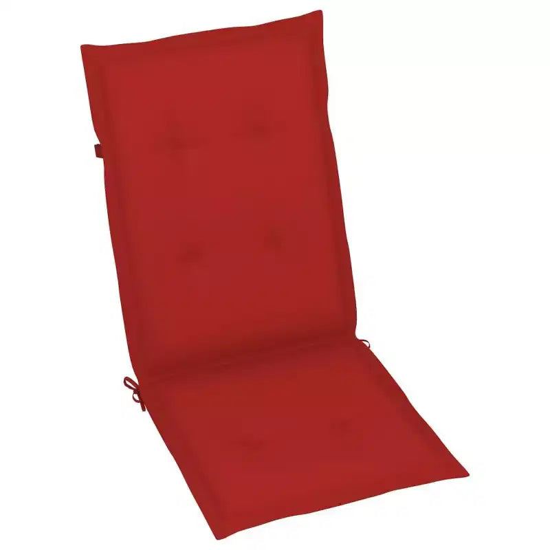 vidaXL Set di Sedie da Giardino in Teak con Cuscini Rossi, Resistente alle Intemperie, Pieghevole, Regolabile, Comodo Arredamento per Esterni per Giardino, Patio e Area Salotto