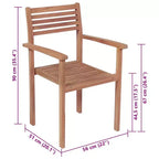 vidaXL Batavia Chair Set of 4 Natural Teak