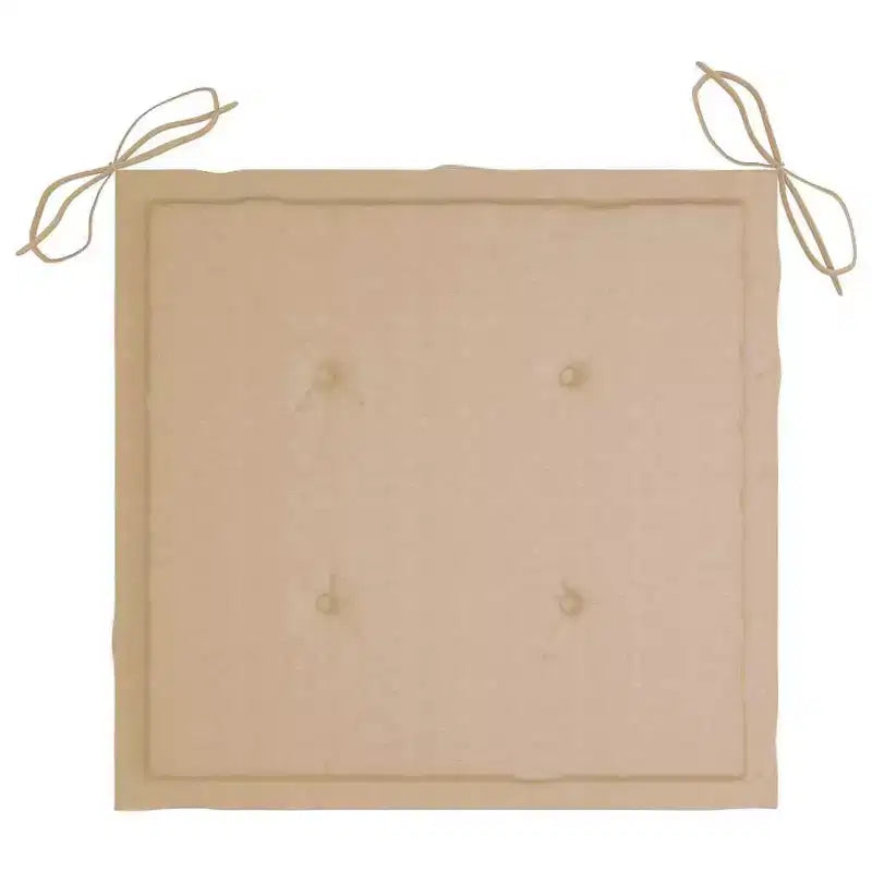 vidaXL Sedie da Giardino in Legno Teak - Set da 4, Arredo Esterno Impilabile con Cuscini Beige, Design Senza Tempo, Adatte per Casa, Ufficio, Bar e Caffè