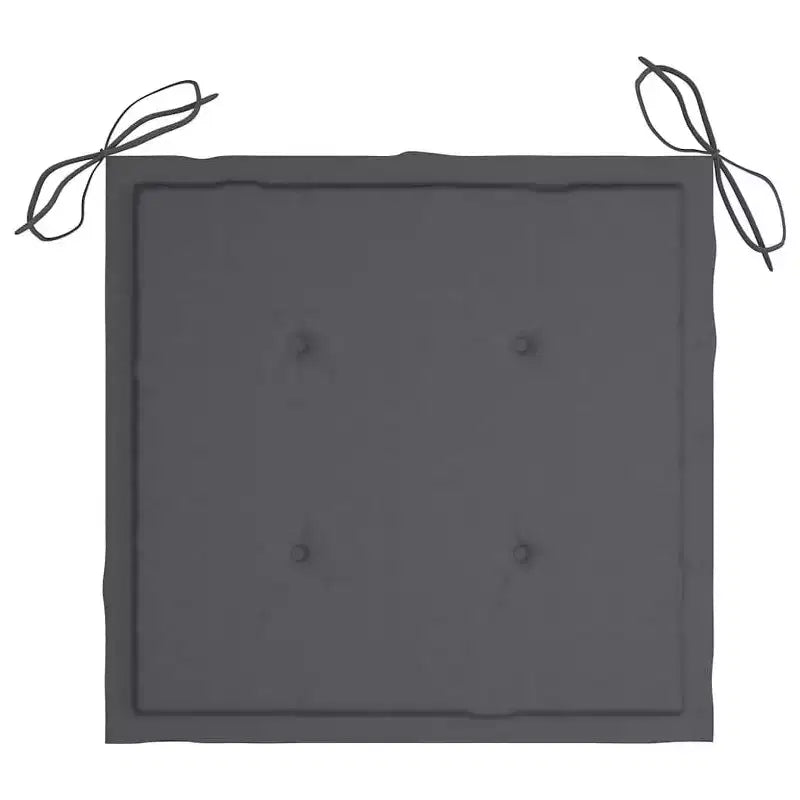 vidaXL Set di Sedie da Giardino in Legno Massello di Teak con Cuscini Antracite - Sedute da Esterno Resistenti agli Agenti Atmosferici per Cortile, Giardino, Terrazza, Portico