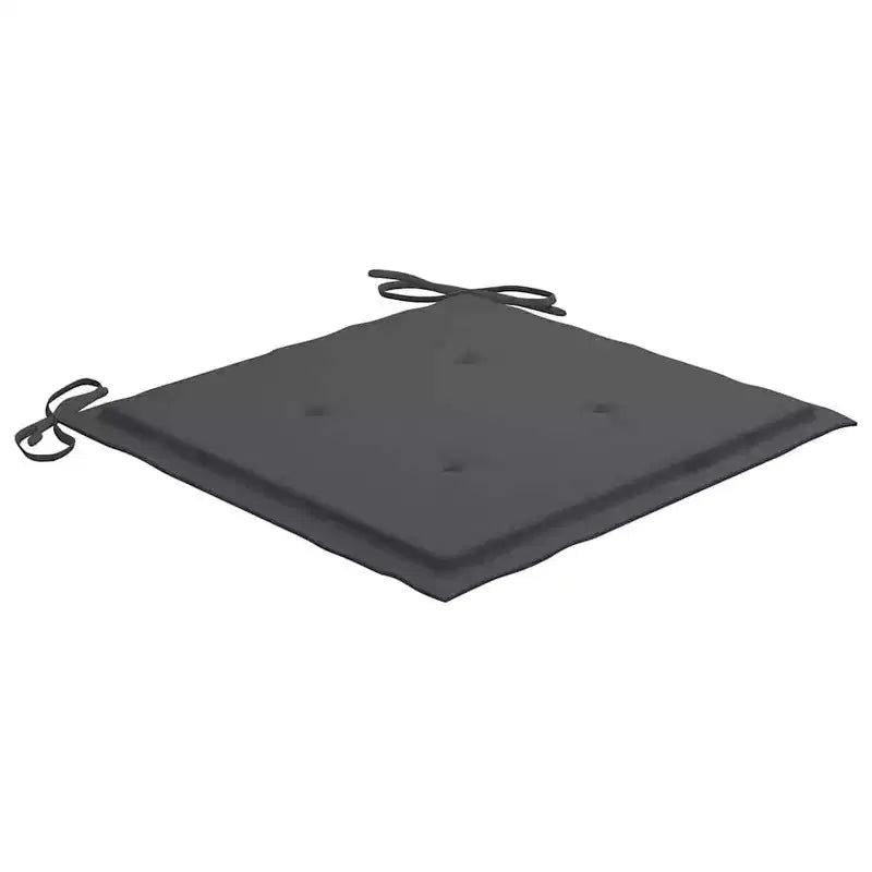 vidaXL Set di Sedie da Giardino in Legno Massello di Teak con Cuscini Antracite - Sedute da Esterno Resistenti agli Agenti Atmosferici per Cortile, Giardino, Terrazza, Portico