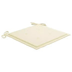 vidaXL Set 4 Sedie da Giardino con Cuscini Crema, Mobili da Esterno, Robusta Struttura in Teak, Design Impilabile, Resistente alle Intemperie