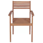 vidaXL Sedie da Giardino Impilabili in Legno di Teak con Cuscini - Set da 6 - Resistenti alle Intemperie, Facili da Montare, Design Versatile