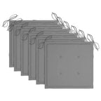 vidaXL Sedie da Giardino Impilabili in Legno di Teak con Cuscini - Set da 6 - Resistenti alle Intemperie, Facili da Montare, Design Versatile