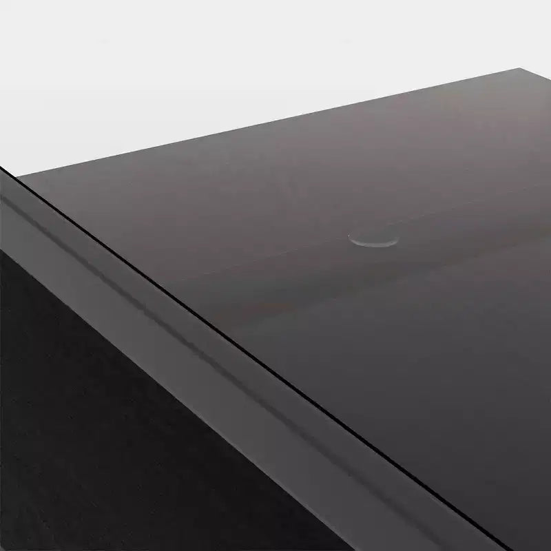 Okak Rectangle Modern Coffee Table with Storage Open Shelves, Tempered Glass Top Practical Side Table for Living Room Dining room