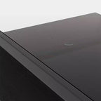 Okak Rectangle Modern Coffee Table with Storage Open Shelves, Tempered Glass Top Practical Side Table for Living Room Dining room