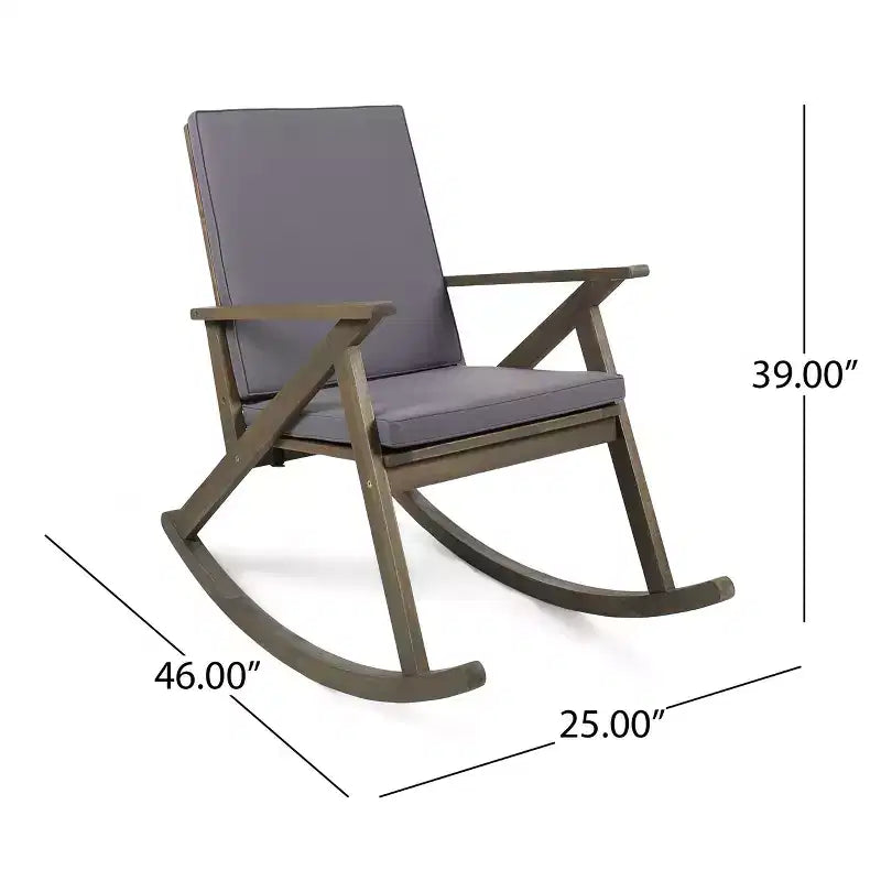 GDFStudio Sally Sedie a dondolo in legno di acacia con cuscini resistenti all'acqua (set da 2)