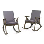 GDFStudio Sally Sedie a dondolo in legno di acacia con cuscini resistenti all'acqua (set da 2)