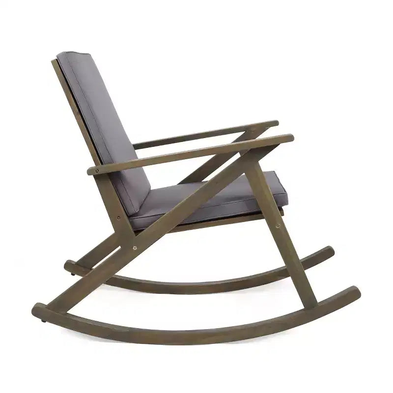 GDFStudio Sally Sedie a dondolo in legno di acacia con cuscini resistenti all'acqua (set da 2)