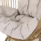 GDFStudio Reeve Sedia a Uovo Girevole da Esterno in Vimini con Cuscino