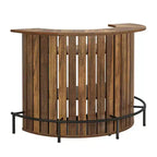 MAYEERTY Arc-Shaped 4-Tier Storage Mini Bar Table, Modern Rustic Home Bar Cabinet with Footrest & MDF Construction