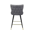 Meridian Furniture,Hendrix Grey Vegan Leather Counter/Bar Stool, Set of 2