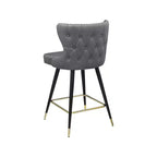 Meridian Furniture,Hendrix Grey Vegan Leather Counter/Bar Stool, Set of 2