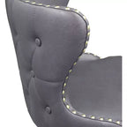Meridian Furniture,Hendrix Grey Vegan Leather Counter/Bar Stool, Set of 2