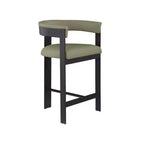 Meridian Furniture,Romeo Olive Green Vegan Leather Counter Stool, Set of 2