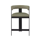 Meridian Furniture,Romeo Olive Green Vegan Leather Counter Stool, Set of 2