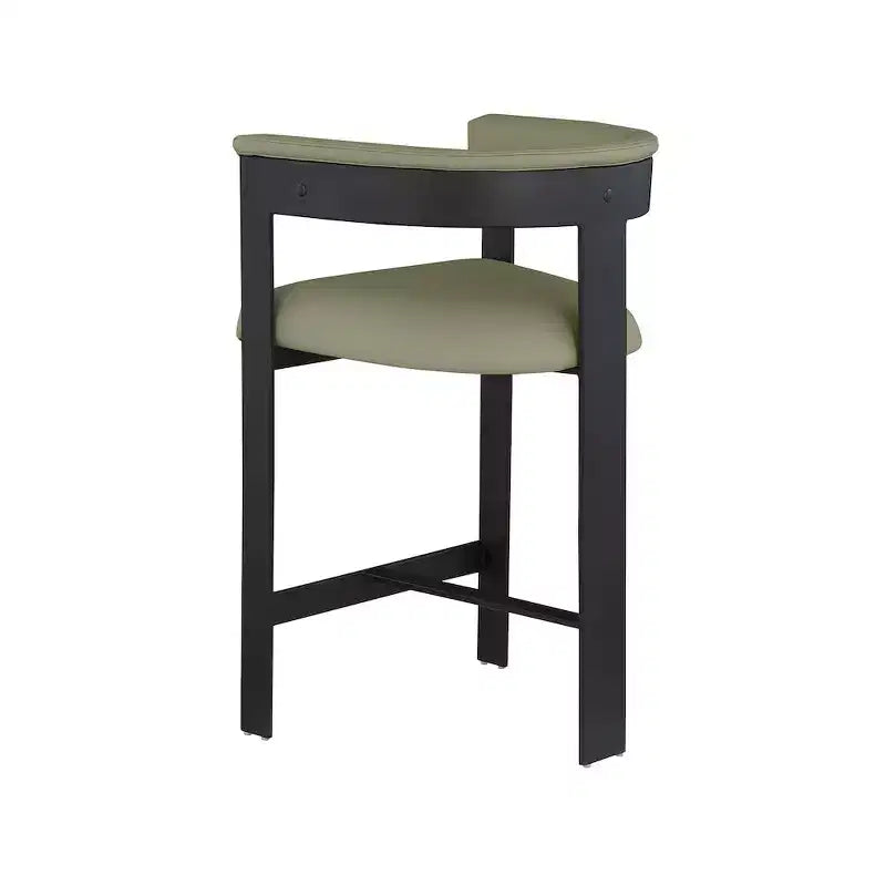 Meridian Furniture,Romeo Olive Green Vegan Leather Counter Stool, Set of 2