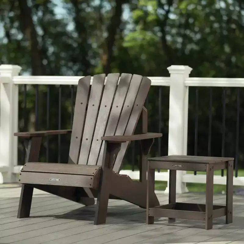 Lifetime Adirondack Chair and Table Combo, Rustic Brown (60293)