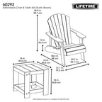 Lifetime Adirondack Chair and Table Combo, Rustic Brown (60293)