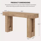 Consolle da 160 cm - Tavolo da Ingresso in Legno Stile Fattoria, Tavolino Vintage da Divano per Soggiorno, Corridoio