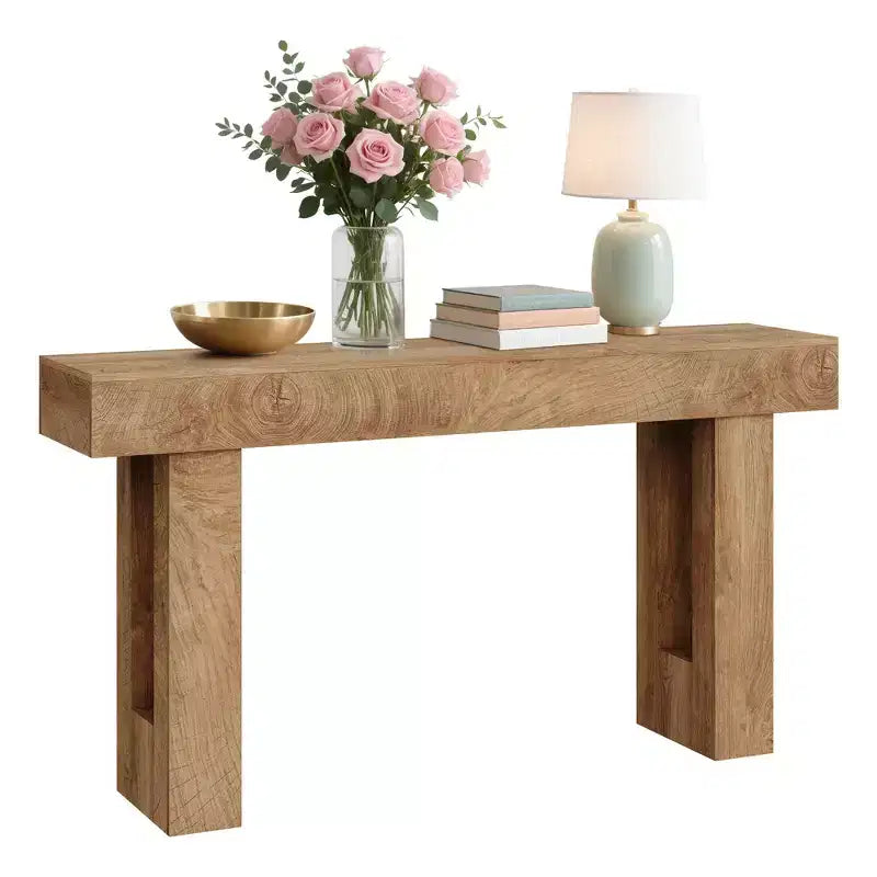 Consolle da 160 cm - Tavolo da Ingresso in Legno Stile Fattoria, Tavolino Vintage da Divano per Soggiorno, Corridoio