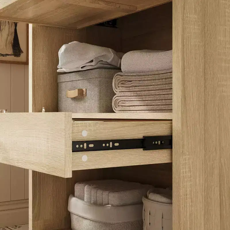 Mobiletto da bagno in legno Famapy - Scaffali, organizer con cassetti per articoli da bagno