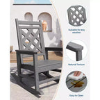 Outdoor Adirondack Rocking Chair - All-Weather HDPE Porch Rocker with High Back, Outdoor Fire Pit Chair for Garden, Lawn, Yard, Patio, Backyard