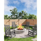 Outdoor Adirondack Rocking Chair - All-Weather HDPE Porch Rocker with High Back, Outdoor Fire Pit Chair for Garden, Lawn, Yard, Patio, Backyard
