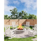 Outdoor Adirondack Rocking Chair - All-Weather HDPE Porch Rocker with High Back, Outdoor Fire Pit Chair for Garden, Lawn, Yard, Patio, Backyard