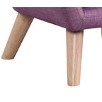 HOMLUX Poltrona per bambini da 19.5W in lino con schienale trapuntato a bottoni e gambe in legno