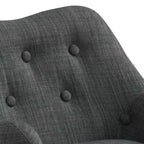 HOMLUX Poltrona per bambini da 19.5W in lino con schienale trapuntato a bottoni e gambe in legno
