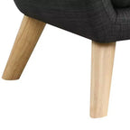 HOMLUX Poltrona per bambini da 19.5W in lino con schienale trapuntato a bottoni e gambe in legno