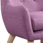 HOMLUX Poltrona per bambini da 19.5W in lino con schienale trapuntato a bottoni e gambe in legno