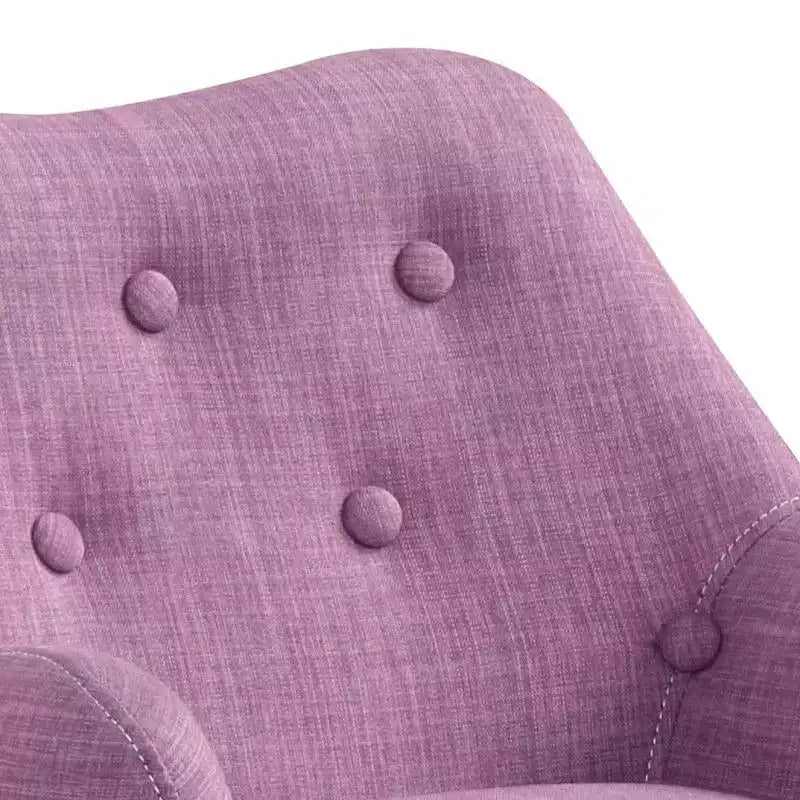 HOMLUX Poltrona per bambini da 19.5W in lino con schienale trapuntato a bottoni e gambe in legno