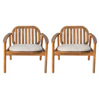 Christopher Knight Home Vickers Outdoor Acacia Wood Club Chairs with Cushions (Set of 2)