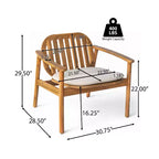 Christopher Knight Home Vickers Outdoor Acacia Wood Club Chairs with Cushions (Set of 2)