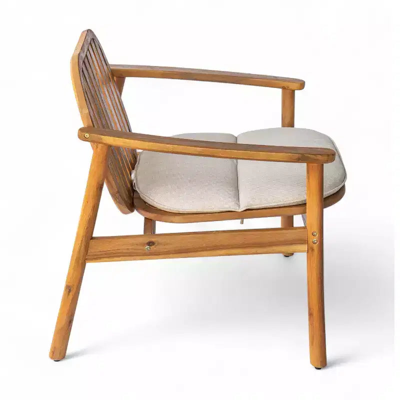 Christopher Knight Home Vickers Outdoor Acacia Wood Club Chairs with Cushions (Set of 2)